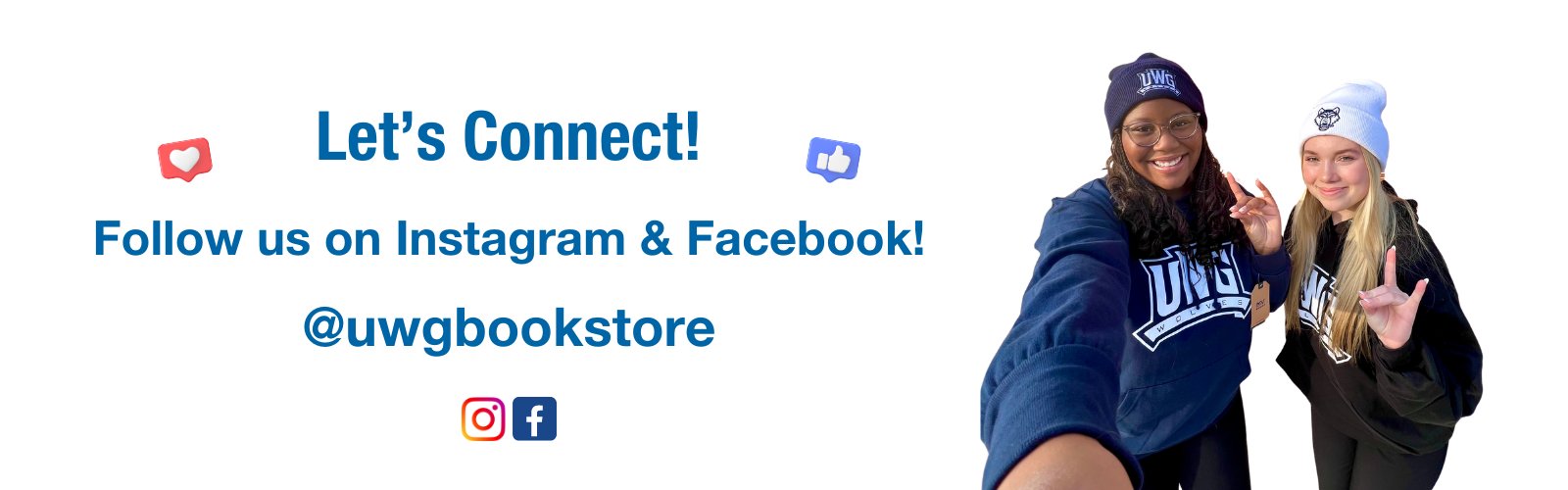 Let's connect! Follow us on Instagram & Facebook! @uwgbookstore